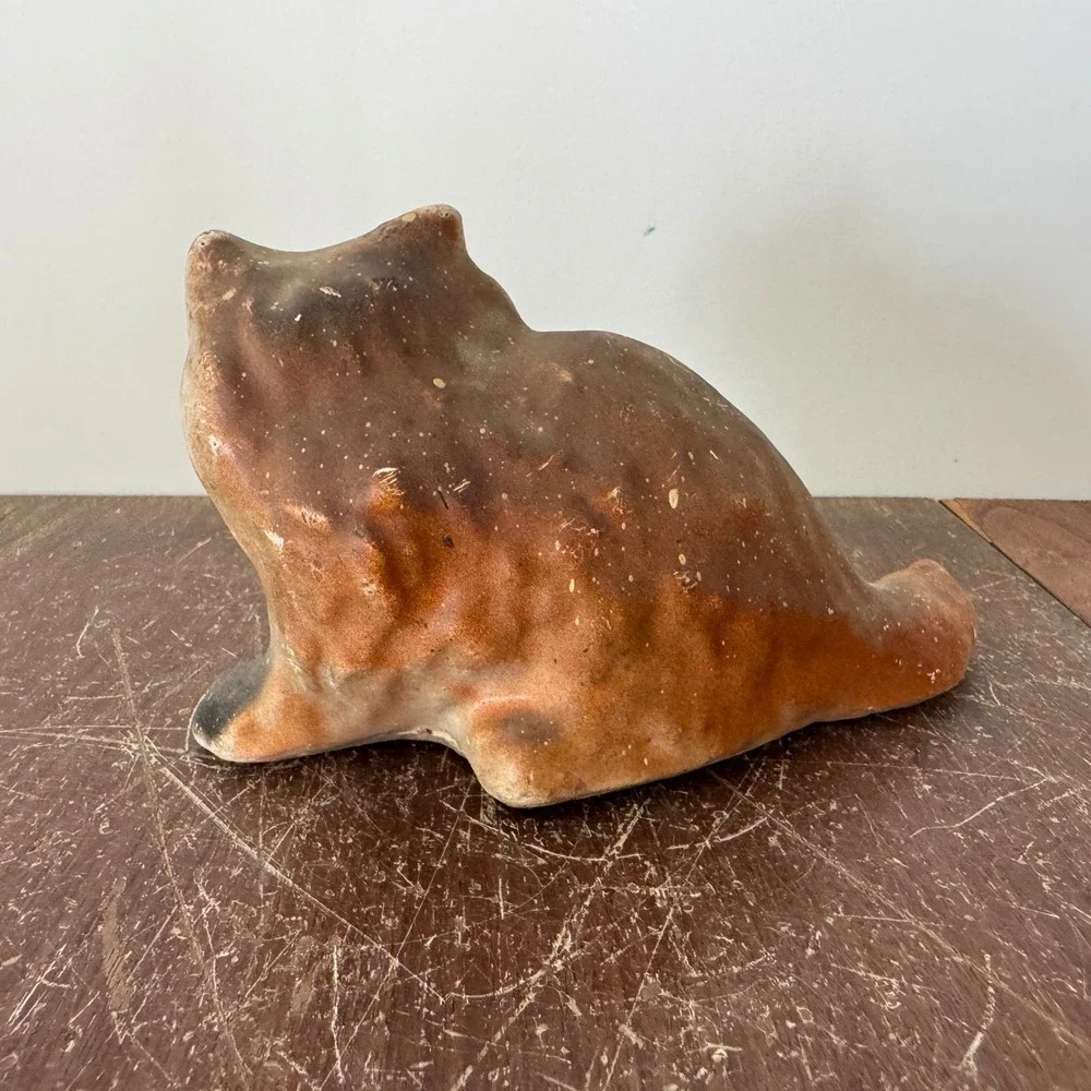 Vintage Ceramic Cat‎ Figurine Hand Painted Kitten Animal Decor Collectible